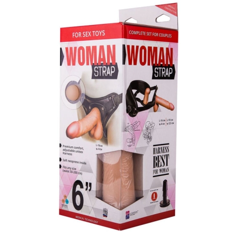 Страпон Lovetoy Woman Strap 6" - 2 насадки